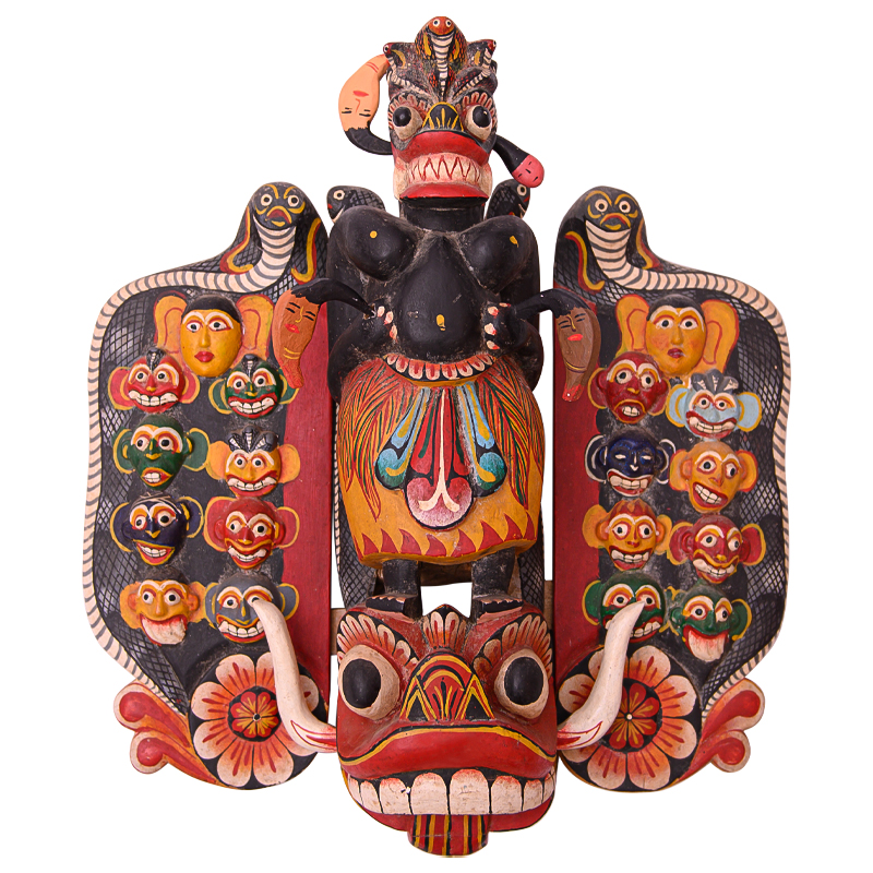 Маска "Sanniya" Medicine Demon Шри-Ланка Мульти Черный Красный Маска "Sanniya" Medicine Demon Шри-Ланка Мульти Черный Красный в Брянске | Loft Concept