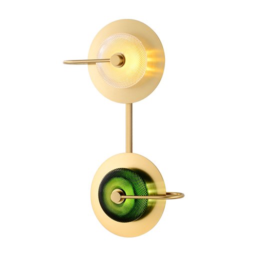 Бра Green Disk Double Зеленый Латунь Прозрачное Стекло Бра Green Disk Double Зеленый Латунь Прозрачное Стекло в Брянске | Loft Concept