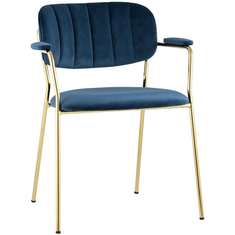 Стул Singer Chair Золотой Металл Синий Велюр Синий Золотой в Брянске | Loft Concept 