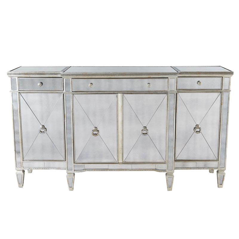 Комод зеркальный Celso Mirrored Chest of drawers 3 ящика и 4 дверцы Зеркало Комод зеркальный Celso Mirrored Chest of drawers 3 ящика и 4 дверцы Зеркало в Брянске | Loft Concept