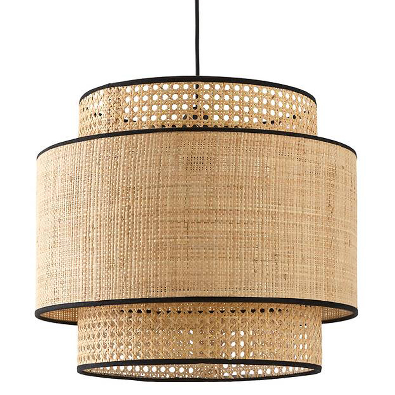 Подвесной светильник Ottar Dual Wicker beige black Бежевый Черный в Брянске | Loft Concept 