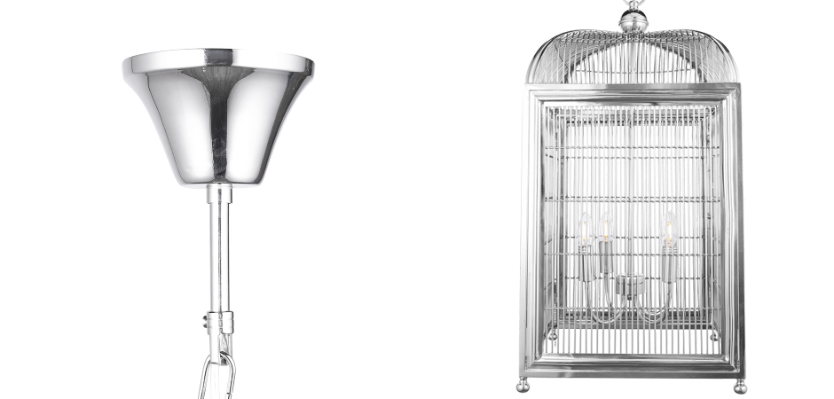 Люстра клетка Bird cage chrome Lantern Falcon Люстра клетка Bird cage chrome Lantern Falcon - Loft-Concept в Брянске