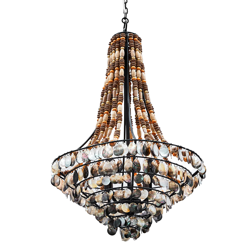 Люстра Murty Nacre Chandelier Черный Бежевый Коричневый Перламутровый Люстра Murty Nacre Chandelier Черный Бежевый Коричневый Перламутровый в Брянске | Loft Concept