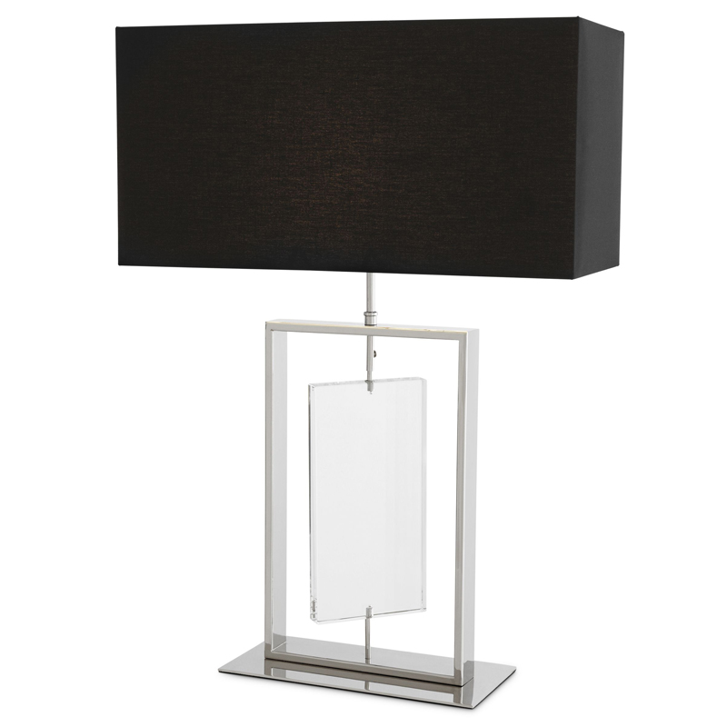 Настольная лампа Eichholtz Table Lamp Forum Никель Черный Прозрачный Настольная лампа Eichholtz Table Lamp Forum Никель Черный Прозрачный в Брянске | Loft Concept