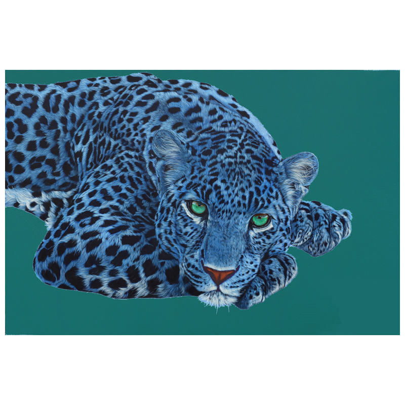 Картина Blue Leopard Белый Голубой Бирюзовый Картина Blue Leopard Белый Голубой Бирюзовый в Брянске | Loft Concept