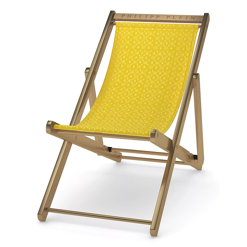 Кресло Philipp Plein Deck Chair Жёлтое Желтый Золотой Кресло Philipp Plein Deck Chair Жёлтое Желтый Золотой в Брянске | Loft Concept