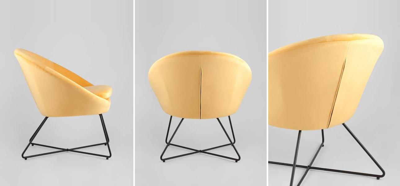 Кресло Avital оранжевый велюр - фото №1