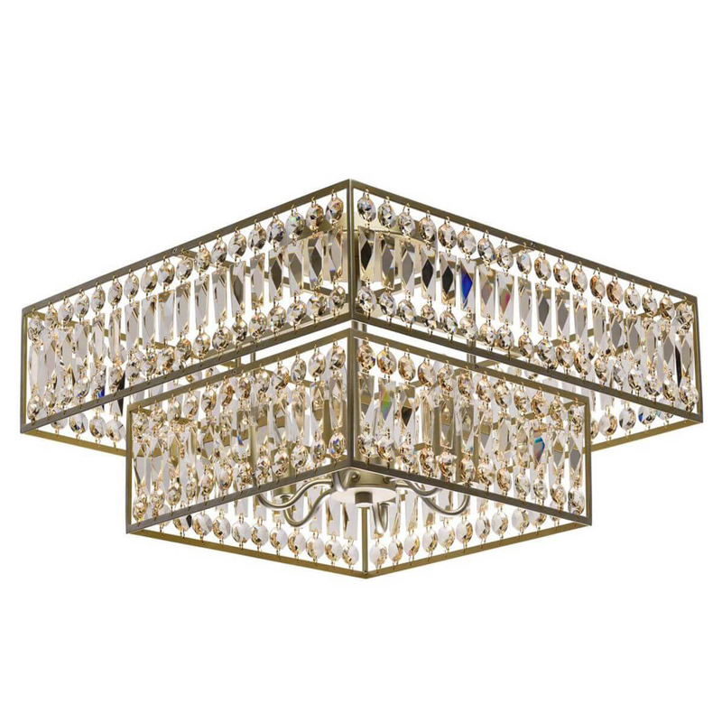 Потолочный светильник Crystal Inserts Lamp amber 6 Янтарь (Amber) Золотой в Брянске | Loft Concept 
