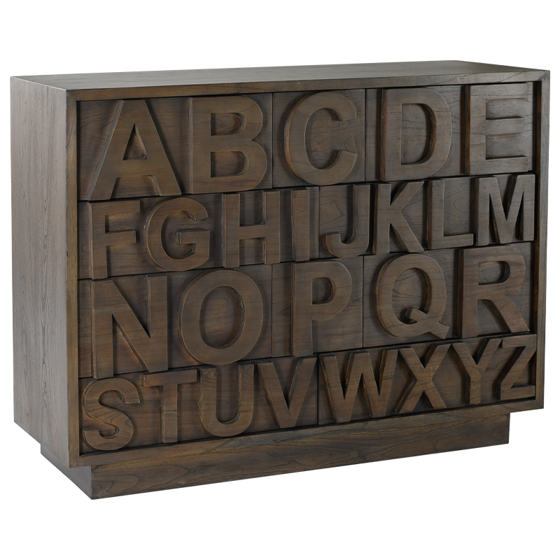 Комод в стиле лофт с английским алфавитом English Alphabet Chest of Drawers Коричневый в Брянске | Loft Concept 