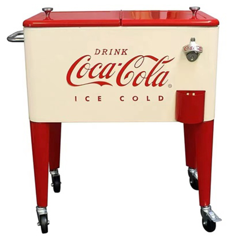 Куллер Retro Metal Coca-Cola Cooler Красный (Red) Бежевый Куллер Retro Metal Coca-Cola Cooler Красный (Red) Бежевый в Брянске | Loft Concept
