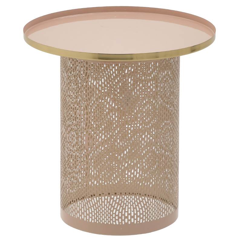 Круглый металлический приставной стол Azure Pink Pastel Metal Table Розовый пастельный Золотой Круглый металлический приставной стол Azure Pink Pastel Metal Table Розовый пастельный Золотой в Брянске | Loft Concept