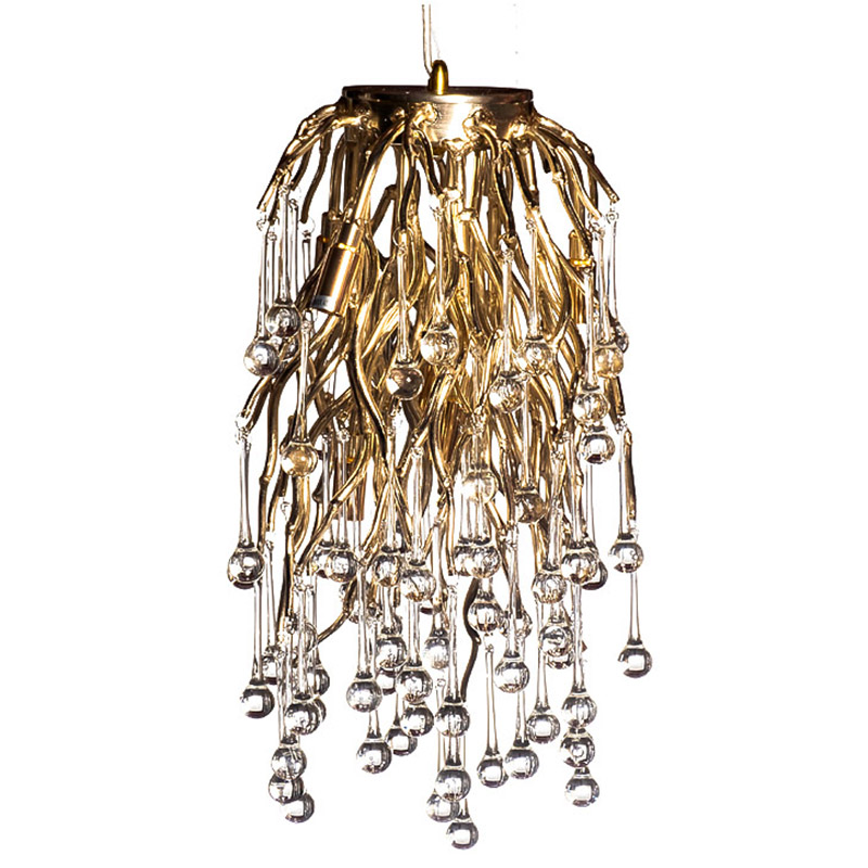 Подвесной светильник Droplet Gold Hanging Lamp Золотой Прозрачный Подвесной светильник Droplet Gold Hanging Lamp Золотой Прозрачный в Брянске | Loft Concept