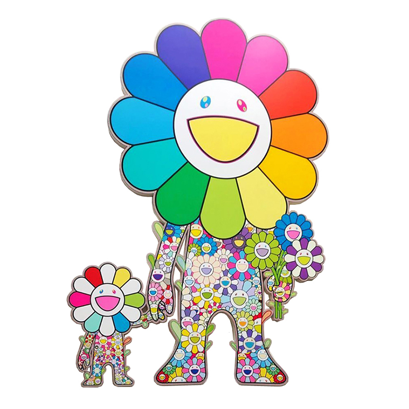 Takashi Murakami Большой Арт-объект на стену Смеющиеся Цветы Мульти в Брянске | Loft Concept 