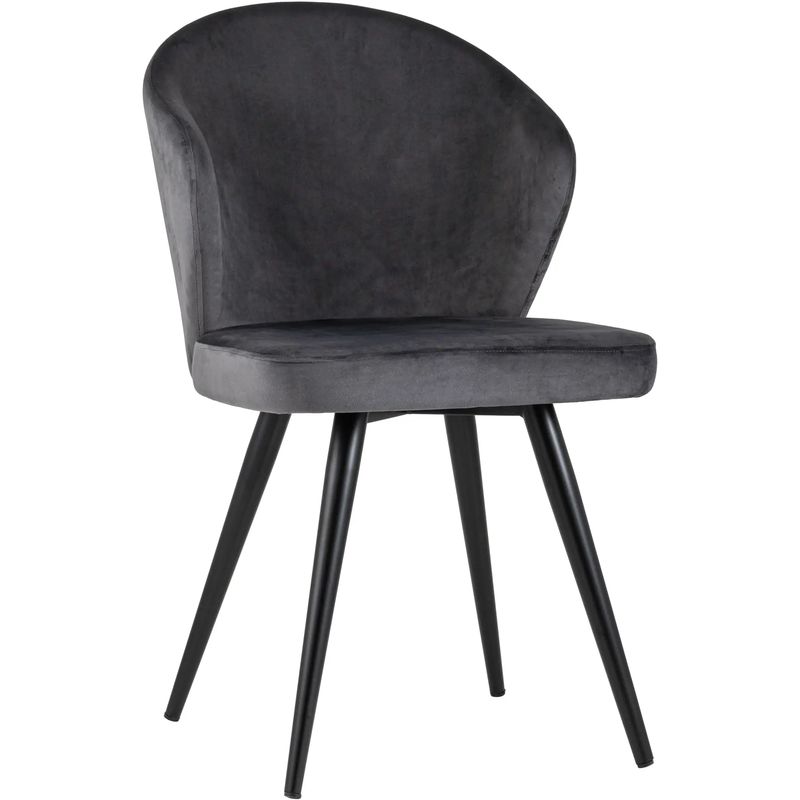 Стул Темно-Серый Бархат Volante Chair Серый Черный Стул Темно-Серый Бархат Volante Chair Серый Черный в Брянске | Loft Concept