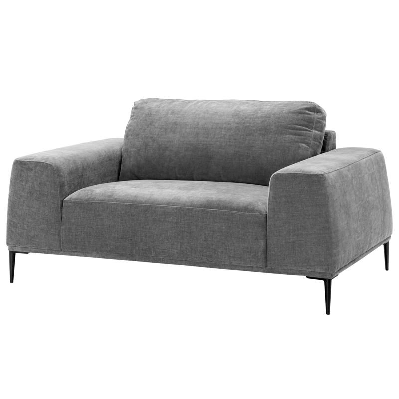 Кресло Eichholtz Loveseat Montado grey Серый Черный Кресло Eichholtz Loveseat Montado grey Серый Черный в Брянске | Loft Concept
