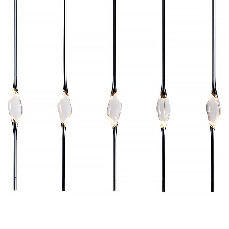 Подвесной светильник 12 Rectangle Chandelier Black Черный Прозрачный в Брянске | Loft Concept 