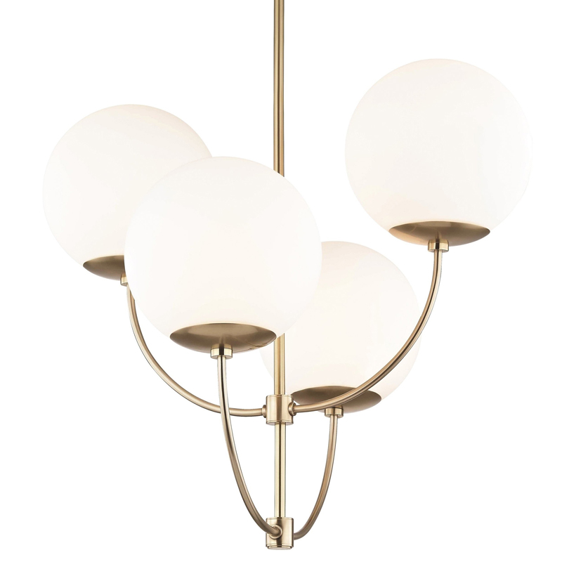 Люстра Breasal White Matte Balls Chandelier Brass Латунь Белое матовое стекло Люстра Breasal White Matte Balls Chandelier Brass Латунь Белое матовое стекло в Брянске | Loft Concept