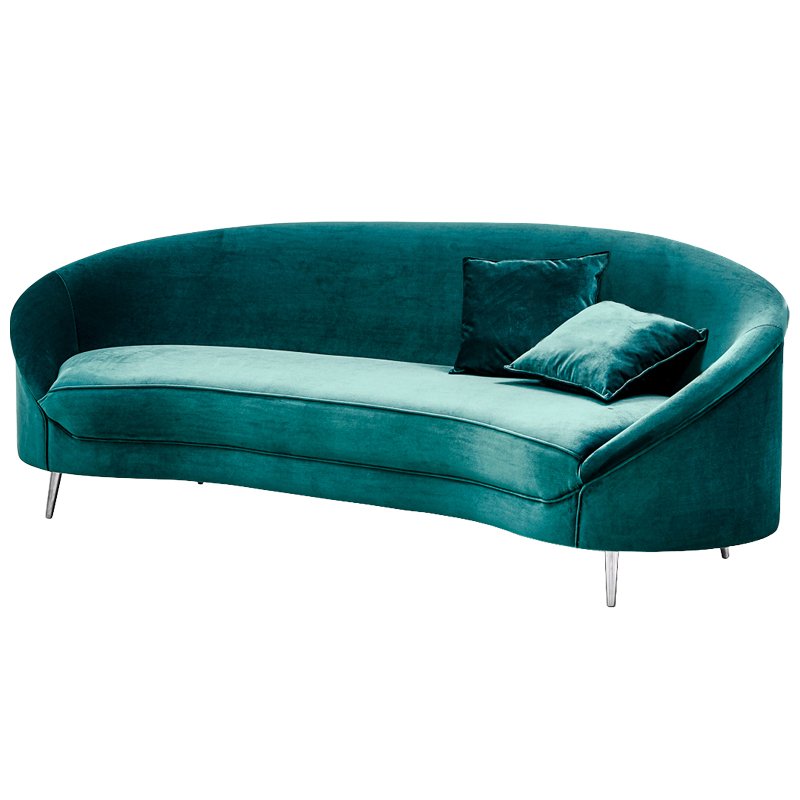 Диван Paulet Sofa Изумрудный велюр Бирюзовый Хром Диван Paulet Sofa Изумрудный велюр Бирюзовый Хром в Брянске | Loft Concept