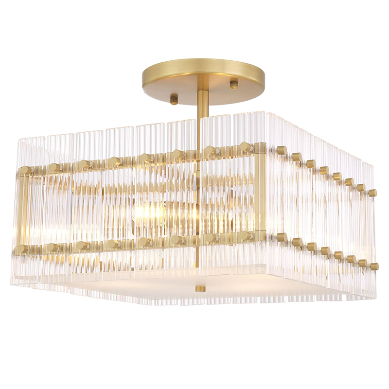 Потолочный светильник Eichholtz Ceiling Lamp Ruby Square Прозрачное Стекло Латунь Потолочный светильник Eichholtz Ceiling Lamp Ruby Square Прозрачное Стекло Латунь в Брянске | Loft Concept