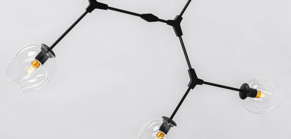 Люстра Сrumpled Glass Bubble Chandelier Black 6 плафонов Люстра Сrumpled Glass Bubble Chandelier Black 6 плафонов - Loft-Concept в Брянске