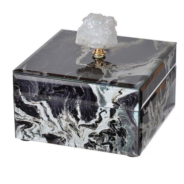 Шкатулка Gray Marble горный хрусталь S Серый Шкатулка Gray Marble горный хрусталь S Серый в Брянске | Loft Concept