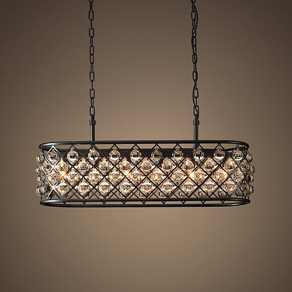 Люстра RH Spencer Rectangular Chandelier 80 Черный Люстра RH Spencer Rectangular Chandelier 80 Черный в Брянске | Loft Concept