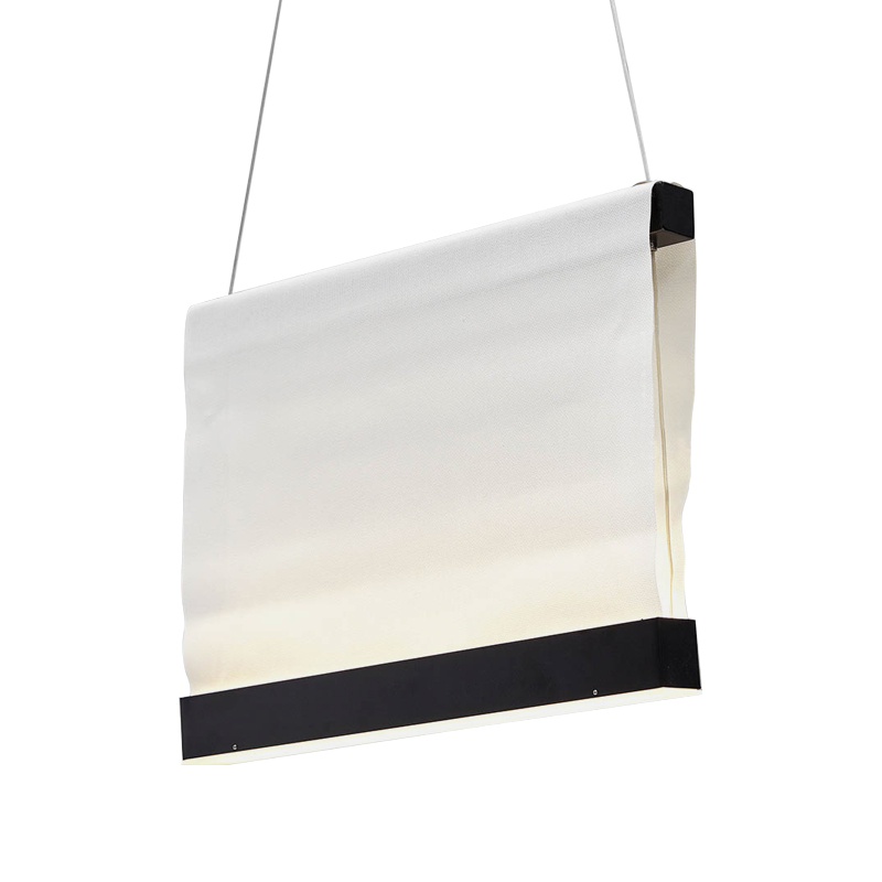 Дизайнерский подвесной светильник из текстиля CANVAS HANGING LAMP 30 Белый Черный Дизайнерский подвесной светильник из текстиля CANVAS HANGING LAMP 30 Белый Черный в Брянске | Loft Concept