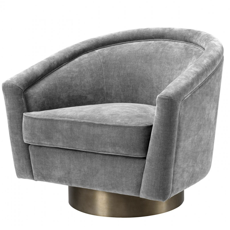 Кресло Eichholtz Swivel Chair Catene Grey Серый матовое золото Кресло Eichholtz Swivel Chair Catene Grey Серый матовое золото в Брянске | Loft Concept