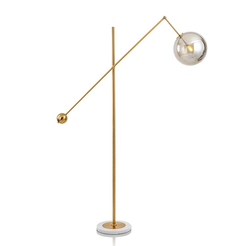 Торшер Bolle floor lamp Золотой Белый Дымчатый (Smoke) Торшер Bolle floor lamp Золотой Белый Дымчатый (Smoke) в Брянске | Loft Concept