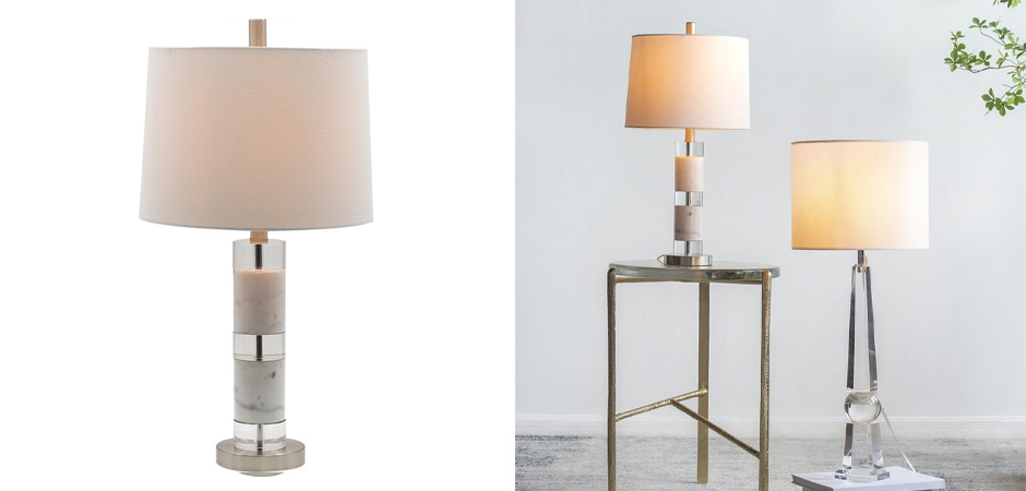 Настольная лампа с абажуром White Marble - фото №1