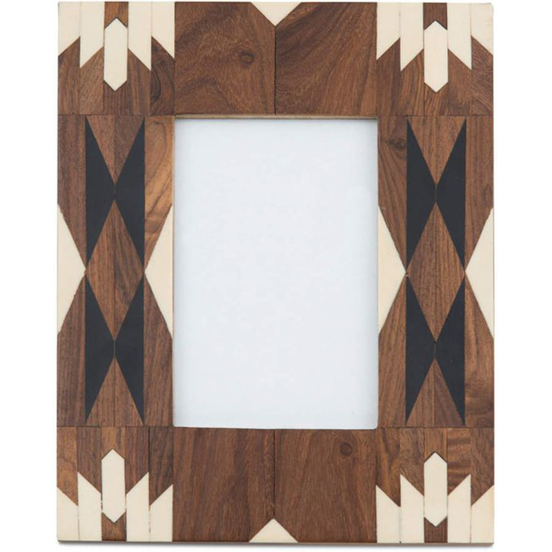 Фоторамка кость Brown Indian Wood Bone Inlay photo frame Бежевый Коричневый в Брянске | Loft Concept 