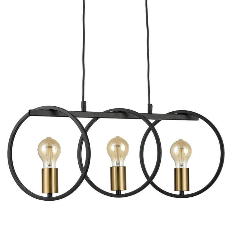 Люстра Loft Rings Ligh 3 Черный Золотой Люстра Loft Rings Ligh 3 Черный Золотой в Брянске | Loft Concept