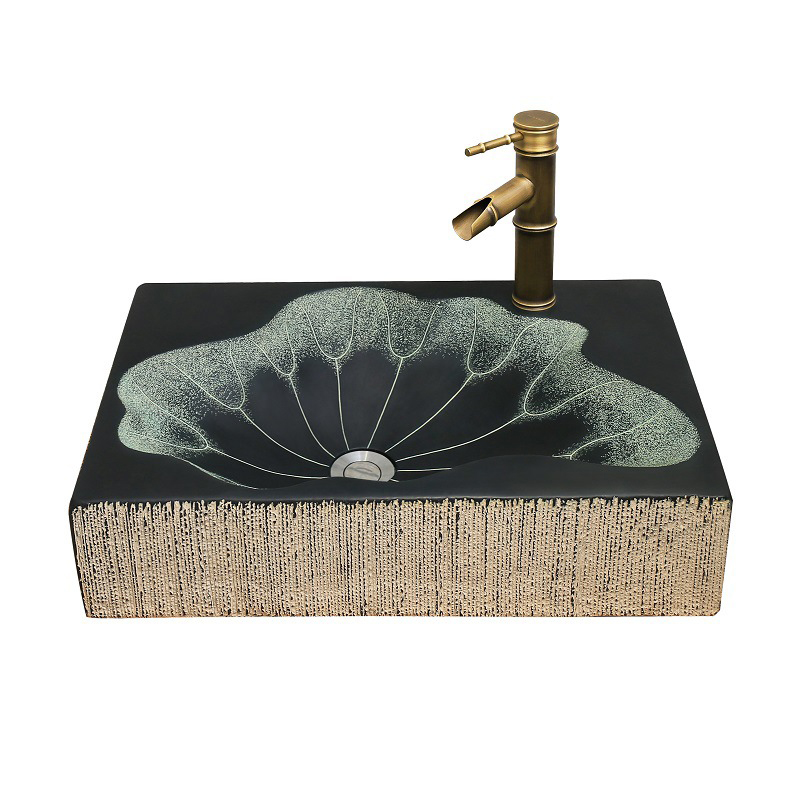 Раковина Lotus Leaf Rectangle Графит Зеленый шалфей Бежевый Раковина Lotus Leaf Rectangle Графит Зеленый шалфей Бежевый в Брянске | Loft Concept