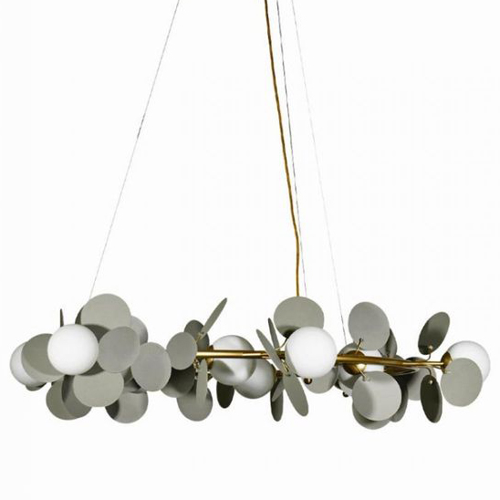Люстра MATISSE Chandelier circle Gray диаметр 105 Серый Золотой Белый Люстра MATISSE Chandelier circle Gray диаметр 105 Серый Золотой Белый в Брянске | Loft Concept