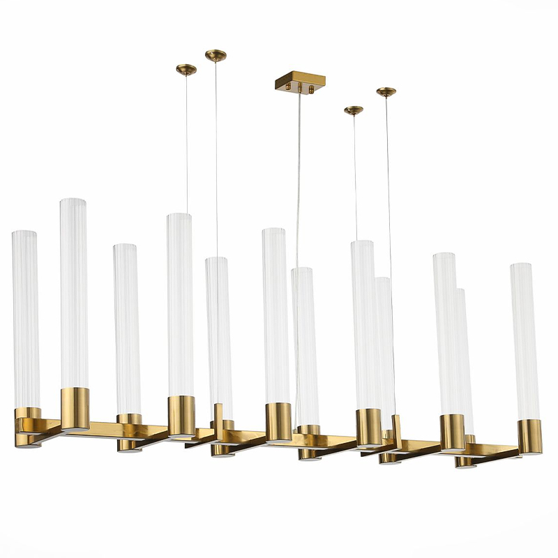 Люстра Jenae Glass Tubes Chandelier Латунь Прозрачный Люстра Jenae Glass Tubes Chandelier Латунь Прозрачный в Брянске | Loft Concept
