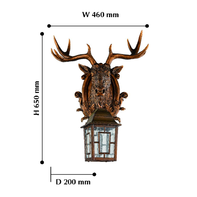 Коричневый уличный светильник с головой лося ANIMAL LANTERN Коричневый уличный светильник с головой лося ANIMAL LANTERN в Брянске