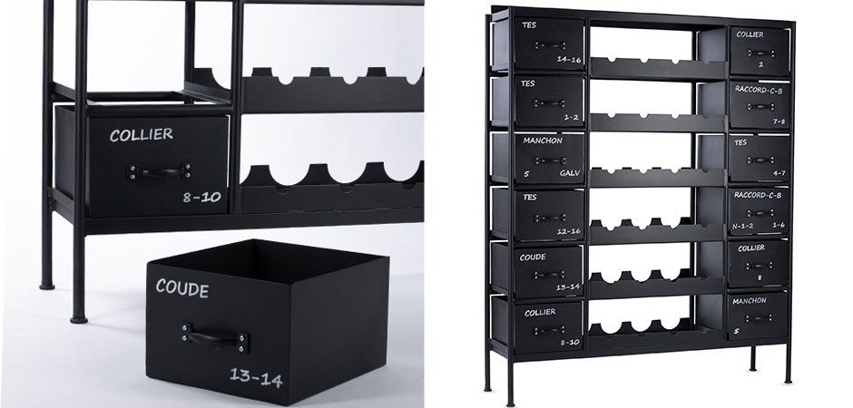 Винный стеллаж RADAGAST IRON WINE CHEST BLACK - Loft-Concept в Брянске