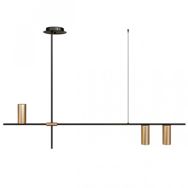 Подвесной светильник TRIBES LINEAR PENDANT 3 плафона Золотой Черный Подвесной светильник TRIBES LINEAR PENDANT 3 плафона Золотой Черный в Брянске | Loft Concept