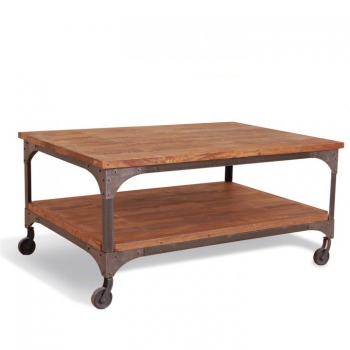 Журнальный стол Industrial Metal Rust Coffee Table on Wheels  в Брянске | Loft Concept 