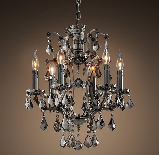 Люстра 19TH C. ROCOCO IRON & Smok CRYSTAL 6 Графит Стекло Смок Люстра 19TH C. ROCOCO IRON & Smok CRYSTAL 6 Графит Стекло Смок в Брянске | Loft Concept