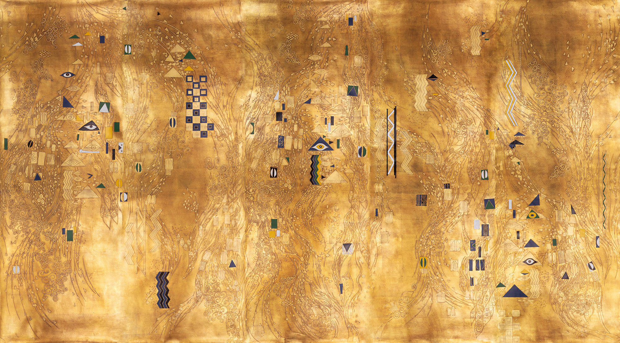 Обои ручная роспись Klimt Polished Gold bas relief gilded paper - постер Loft-Concept в Брянске