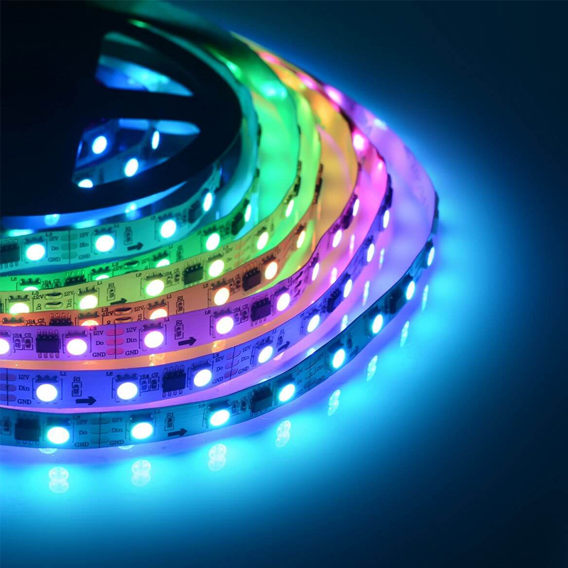 Комплект цифровой светодиодной ленты 14,4W/m 60Led/m 5050SMD разноцветная 5M Белый Комплект цифровой светодиодной ленты 14,4W/m 60Led/m 5050SMD разноцветная 5M Белый в Брянске | Loft Concept