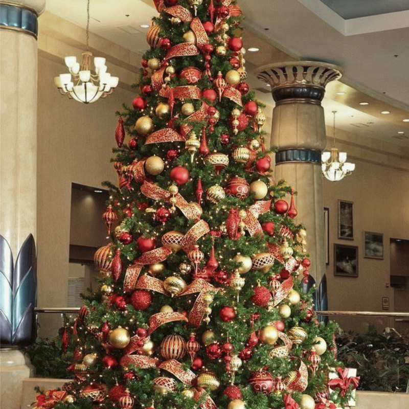 Дизайнерская Новогодняя Елка с Красным и Золотым декором Christmas Tree Golden Braid Красный Золотой Дизайнерская Новогодняя Елка с Красным и Золотым декором Christmas Tree Golden Braid Красный Золотой в Брянске | Loft Concept