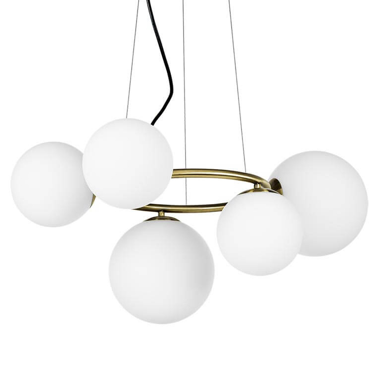 Люстра Bubbles on Ring Chandelier Белый Латунь Люстра Bubbles on Ring Chandelier Белый Латунь в Брянске | Loft Concept