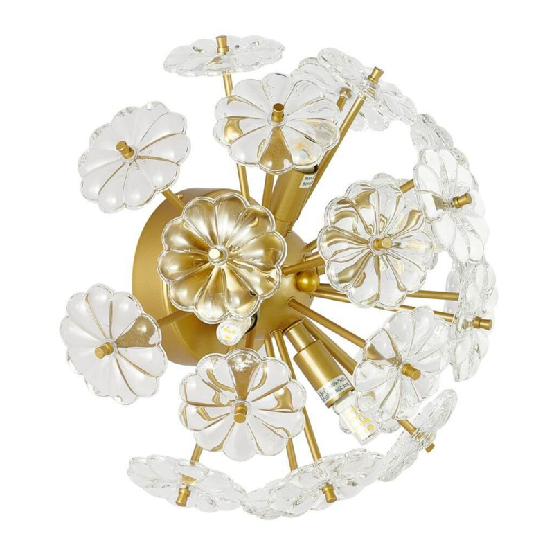 Бра Glass Flowers Sputnik Wall Lamp матовое золото Прозрачное Стекло Бра Glass Flowers Sputnik Wall Lamp матовое золото Прозрачное Стекло в Брянске | Loft Concept