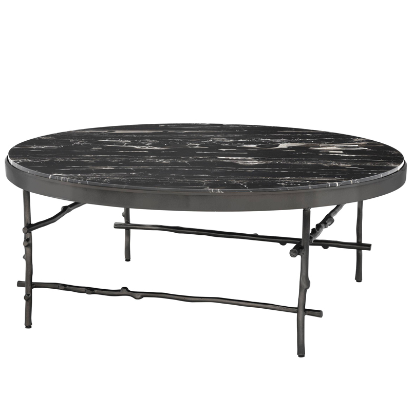 Кофейный стол Eichholtz Coffee Table Tomasso round Черный Мрамор Nero Темная бронза Кофейный стол Eichholtz Coffee Table Tomasso round Черный Мрамор Nero Темная бронза в Брянске | Loft Concept