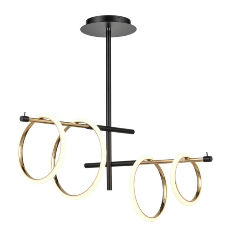 Люстра Jessenia Rings Chandelier 4 Черный Золотой Люстра Jessenia Rings Chandelier 4 Черный Золотой в Брянске | Loft Concept