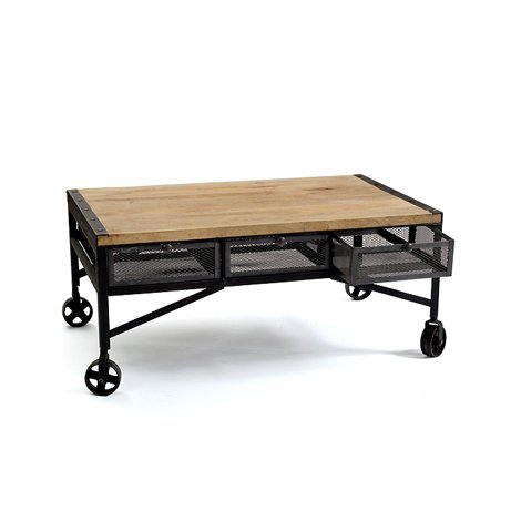 Стол Industrial Metal Three Drawers Cabinet Черный Стол Industrial Metal Three Drawers Cabinet Черный в Брянске | Loft Concept