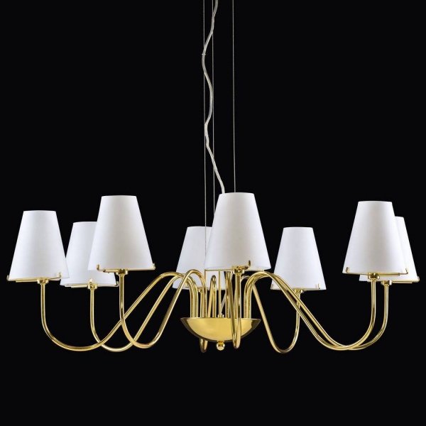 Люстра Imperial Chandelier 8 Глянцевое золото Белый Люстра Imperial Chandelier 8 Глянцевое золото Белый в Брянске | Loft Concept