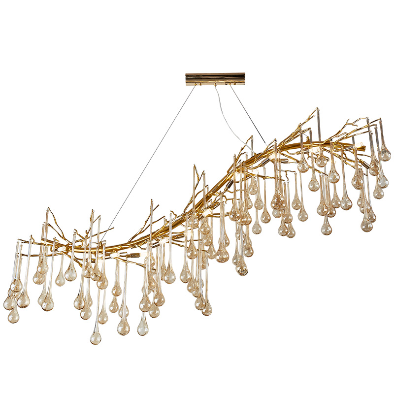 Люстра Droplet Branch Chandelier Глянцевое золото Янтарь (Amber) в Брянске | Loft Concept 